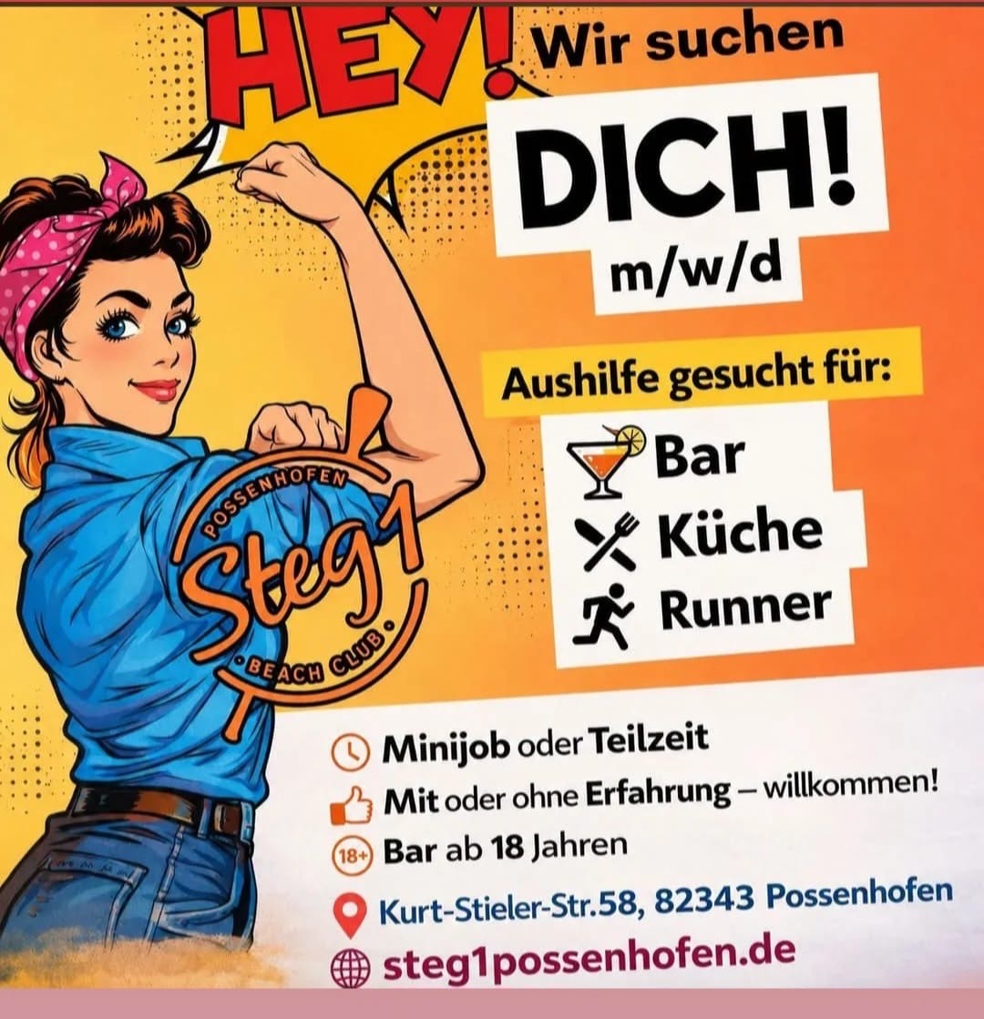 Aushilfe für Bar, Küche, Runner gesucht