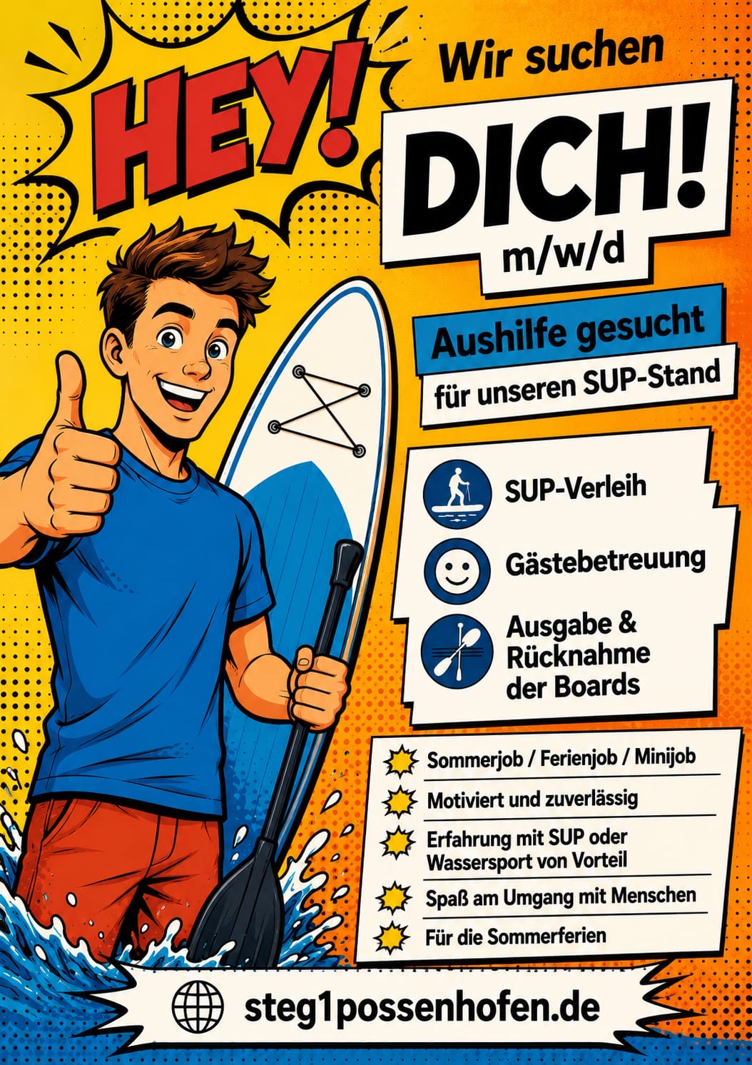 Aushilfe für unseren SUP-Stand gesucht